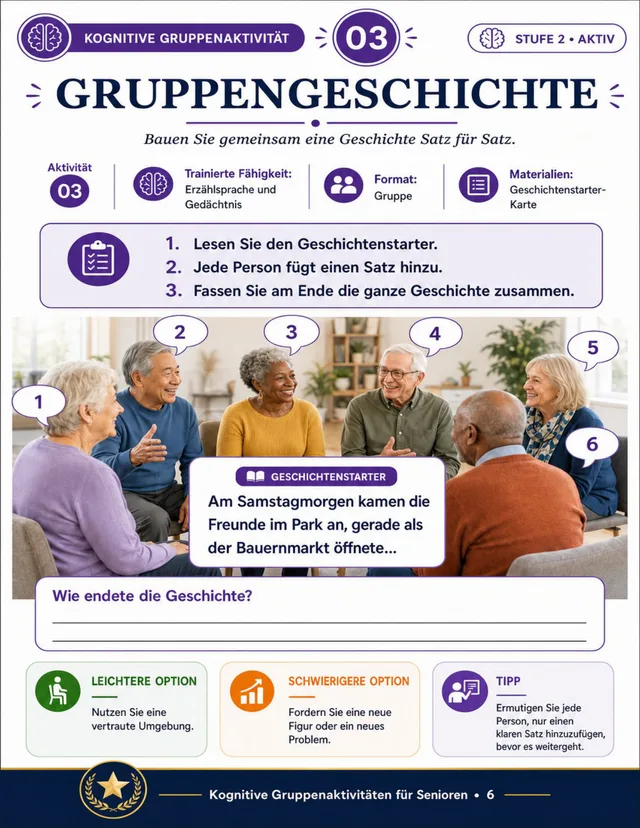 Seite aus dem Aktivitäts-Kit für Senioren
