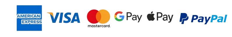 Sichere Zahlung: Amex, Visa, Mastercard, Google Pay, Apple Pay, PayPal